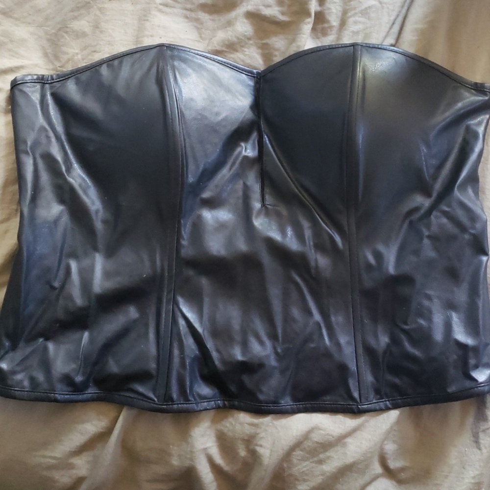 Faux Leather corset